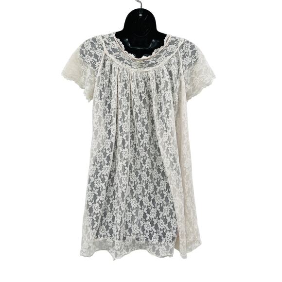 vintage open front lace babydoll night dress - Picture 3 of 3